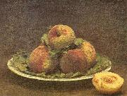 Henri Fantin-Latour Still Life with Peaches, oil painting artist